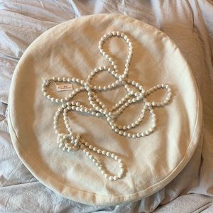 Vineyard Vines Long Strand Silk Wood Bead Necklace in White